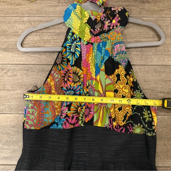 TRINA TURK SILK IBIS HALTER DRESS SIZE 10 - Picture 9 of 14